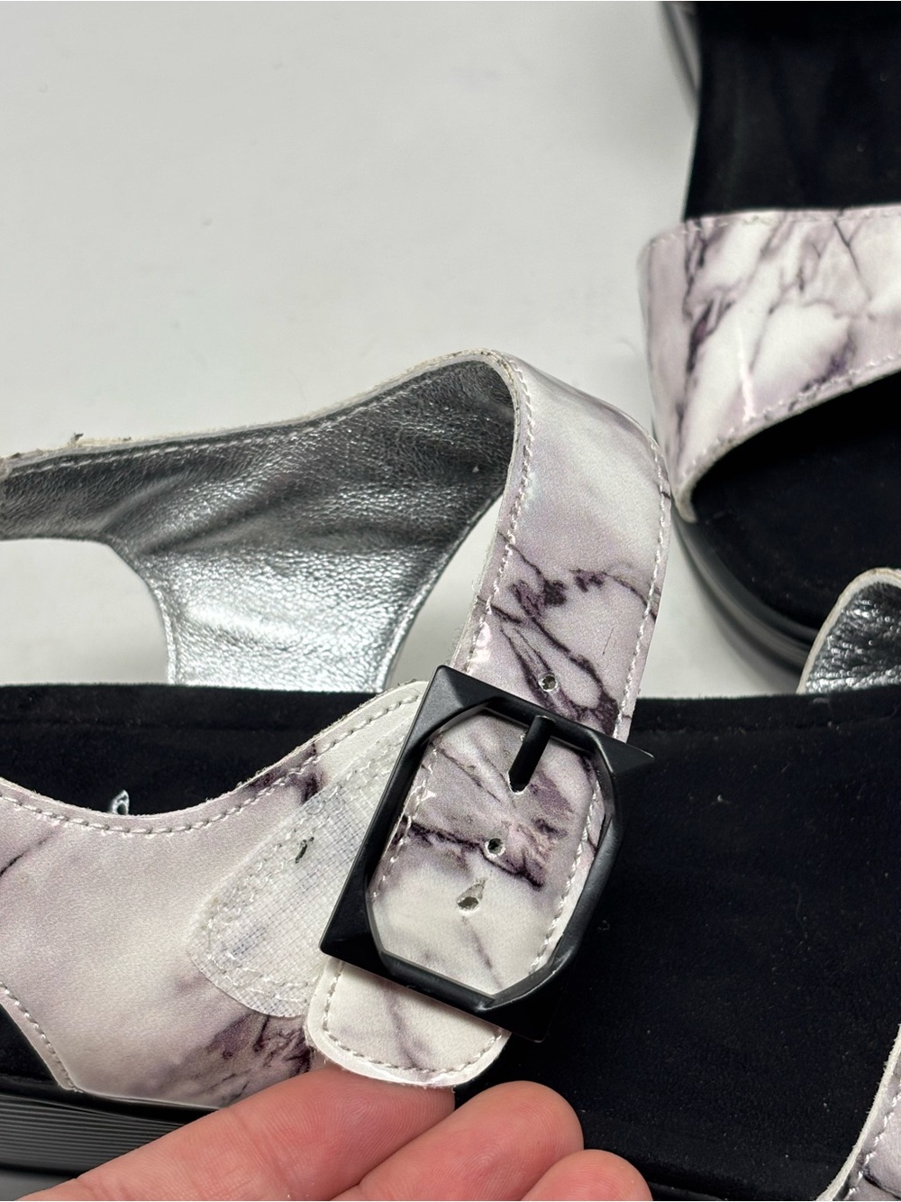 Alegria Morgyn pretty things chunky sandals marbleized platform size 38 (8-8.5) - Picture 7 of 10